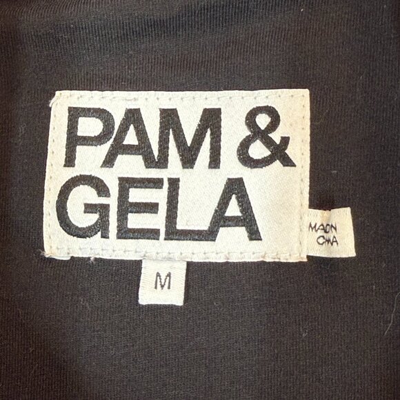 Pam & Gela Track Jacket Green Velour Velvet Snake Print Streetwear Medium - Picture 6 of 9